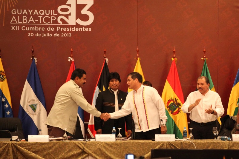 Nicolás Maduro, Evo Morales, Rafael Correa y Daniel Ortega