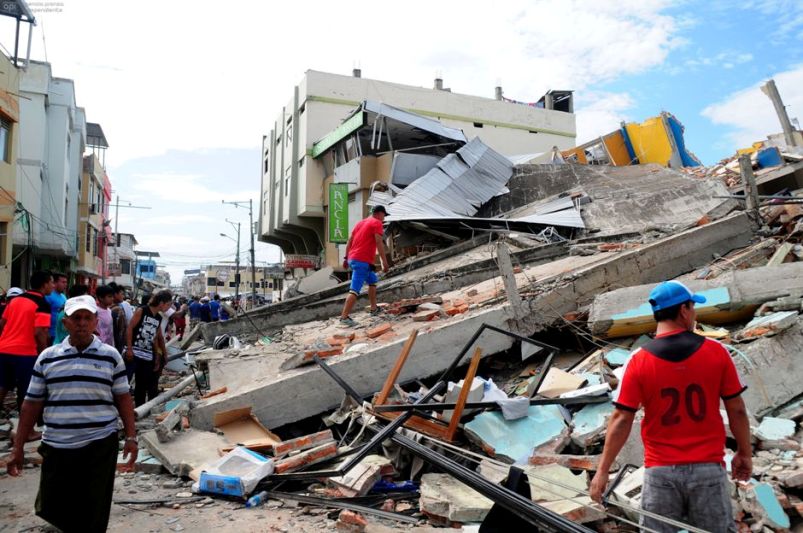 Zona afectada por el terremoto en Manta, Ecuador. 