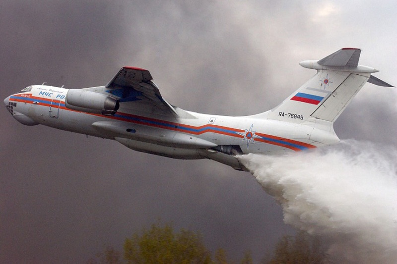 avion ruso incendio